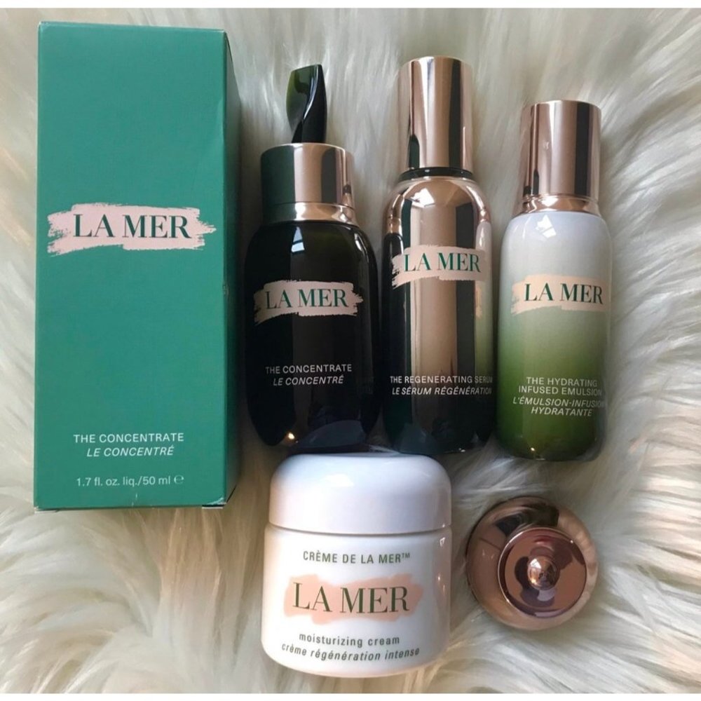 Authentic La Mer Full Size The Concentrate & Regenerating Serum, etc & 1 Sample
